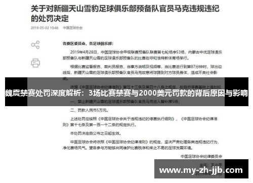魏震禁赛处罚深度解析:3场比赛禁赛与2000美元罚款的背后原因与影响 魏震禁赛处罚深度解析:3场比赛禁赛与2000美元罚款的背后原因与影响